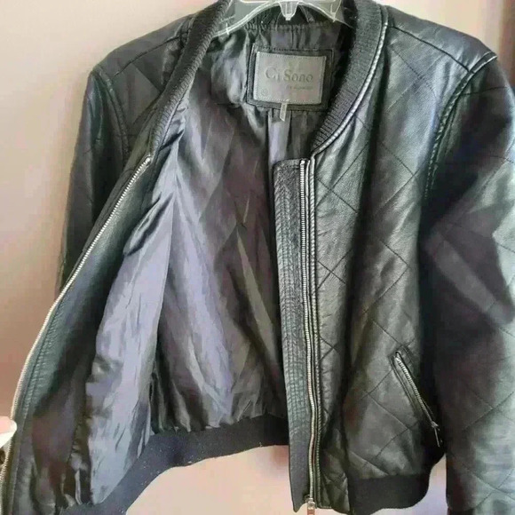 Ci Sono by Cabalini Women's Jacket Size Medium Black Full Zip Biker Jacket - Picture 7 of 11